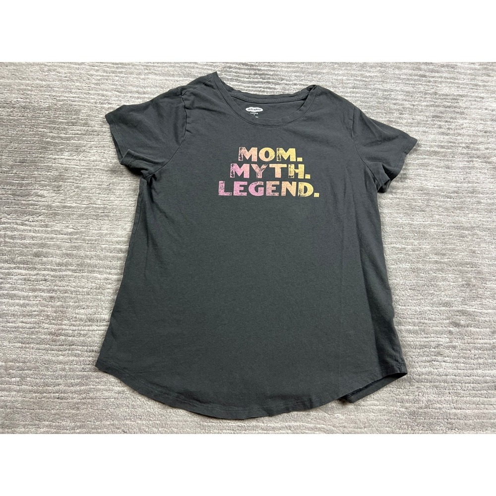 Old Navy T-Shirt Women Small Gray Mom Myth Legend Graphic EveryWear Cotton Tee